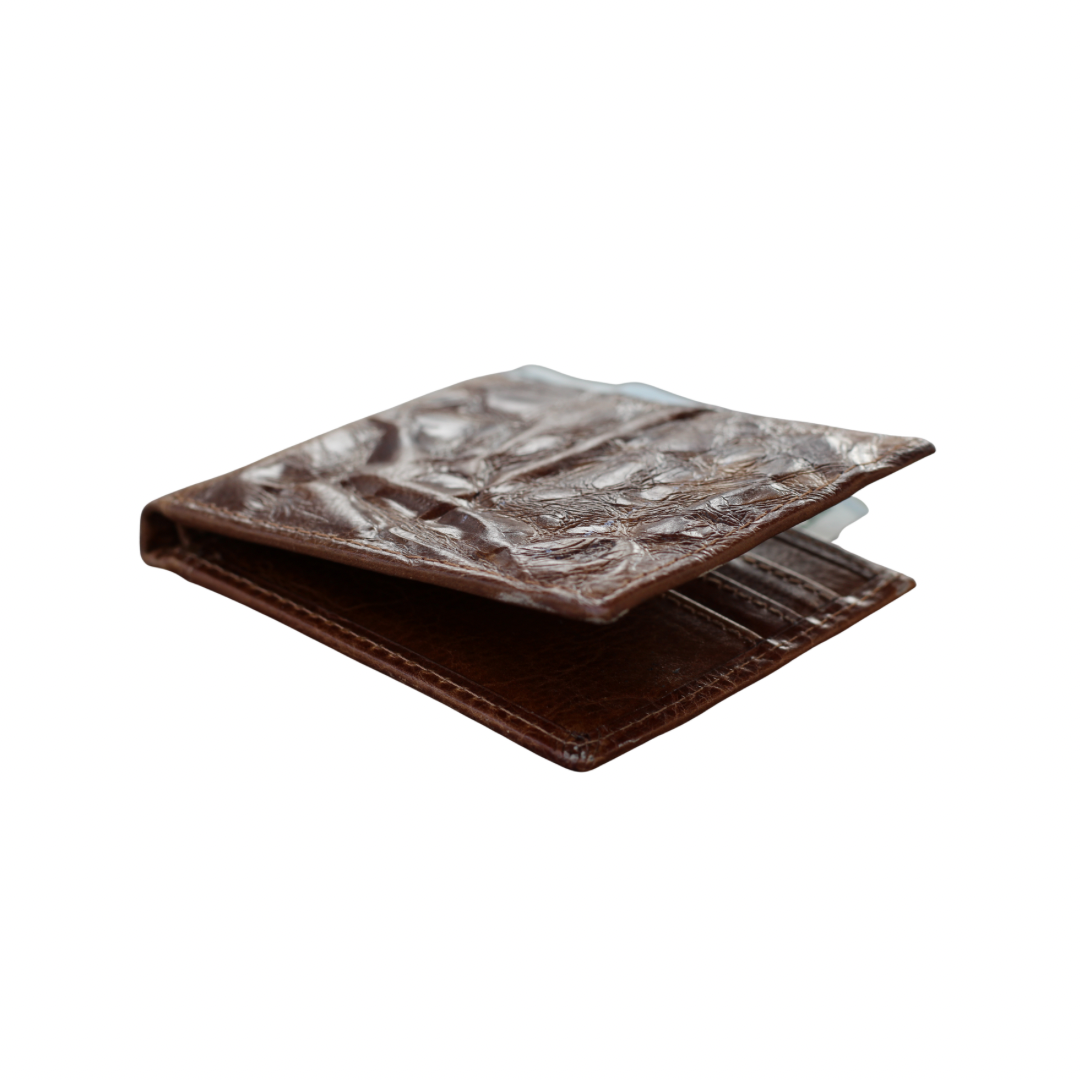 Handmade Distressed Tan Brown Leather Bifold Wallet – Slim Money Clip