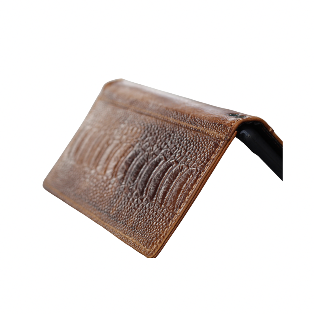 Leather Phone Case Ostrich Design Handmade For All iPhone 17e 17 Pro max 16 Pro 15 plus