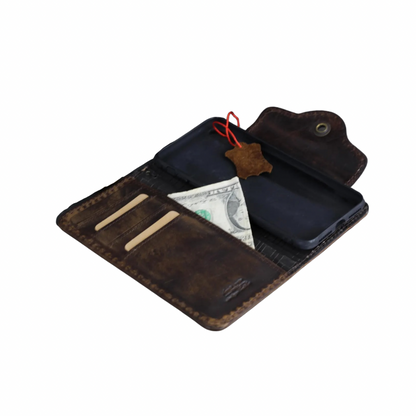 ARICHI Genuine Vintage Leather Case For Oppo Find N3, X6 Pro, Reno 10 Pro+ Reno 12 Pro, 9 5G  A78 A98 Book Cover Wallet Button Closure Hand-Stitched