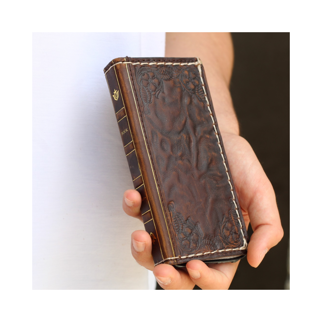 ARICHI® Handmade Leather Book Case For Galaxy S26 Ultra, Vintage Embossed Wallet, Cover For S25 S24 Ultra