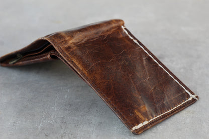 Handmade Full Grain Leather Wallet Vintage Bifold, Card Holder