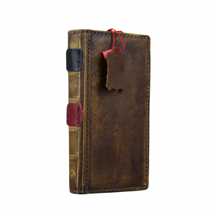ARICHI Vintage Genuine Leather Phone Case Wallet Pixel | Handcrafted Antique Book Style