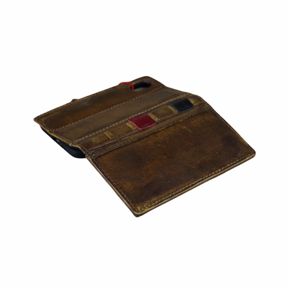 ARICHI Vintage Genuine Leather Phone Case Wallet for Galaxy S26 Ultra FE Edge | Handcrafted Antique Book Style