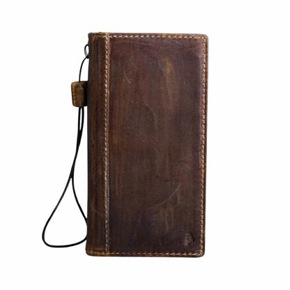 ARICHI Vintage Polished Leather iPhone Case – Wax Finish Handmade Wallet Cover for iPhone 6-17 Pro Max Air SE XS