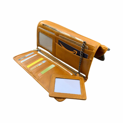     Golden-camel-leather-clutch