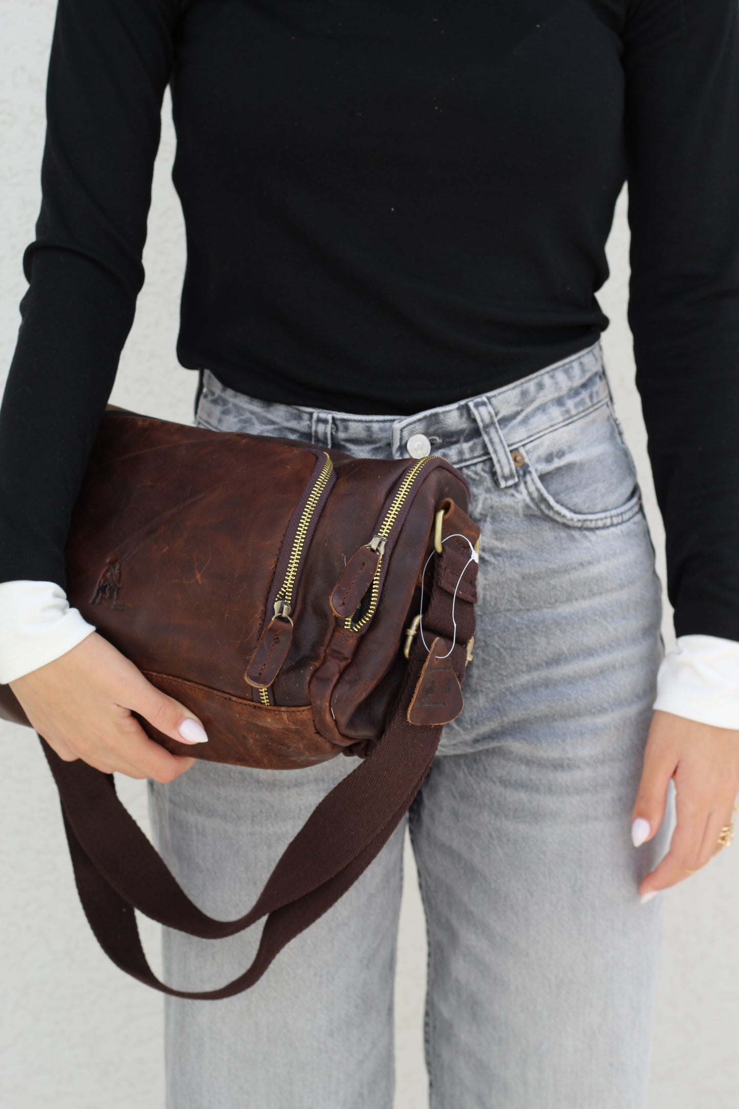 Genuine Leather Shoulder Bag Vintage Brown | Handmade Crossbody Messenger Bag for Men & Women