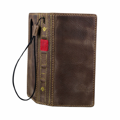 ARICHI Handcrafted Vintage Bible-Style Leather iPhone Case – Smoked Wax Finish Book Cover