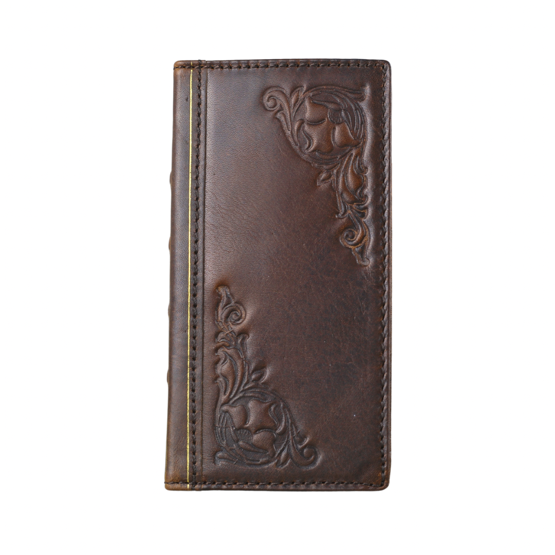 ARICHI Genuine Leather Bible Style Case for iPhone Wallet Cover with Card Slots, Stamped Decorations, Vintage Craft