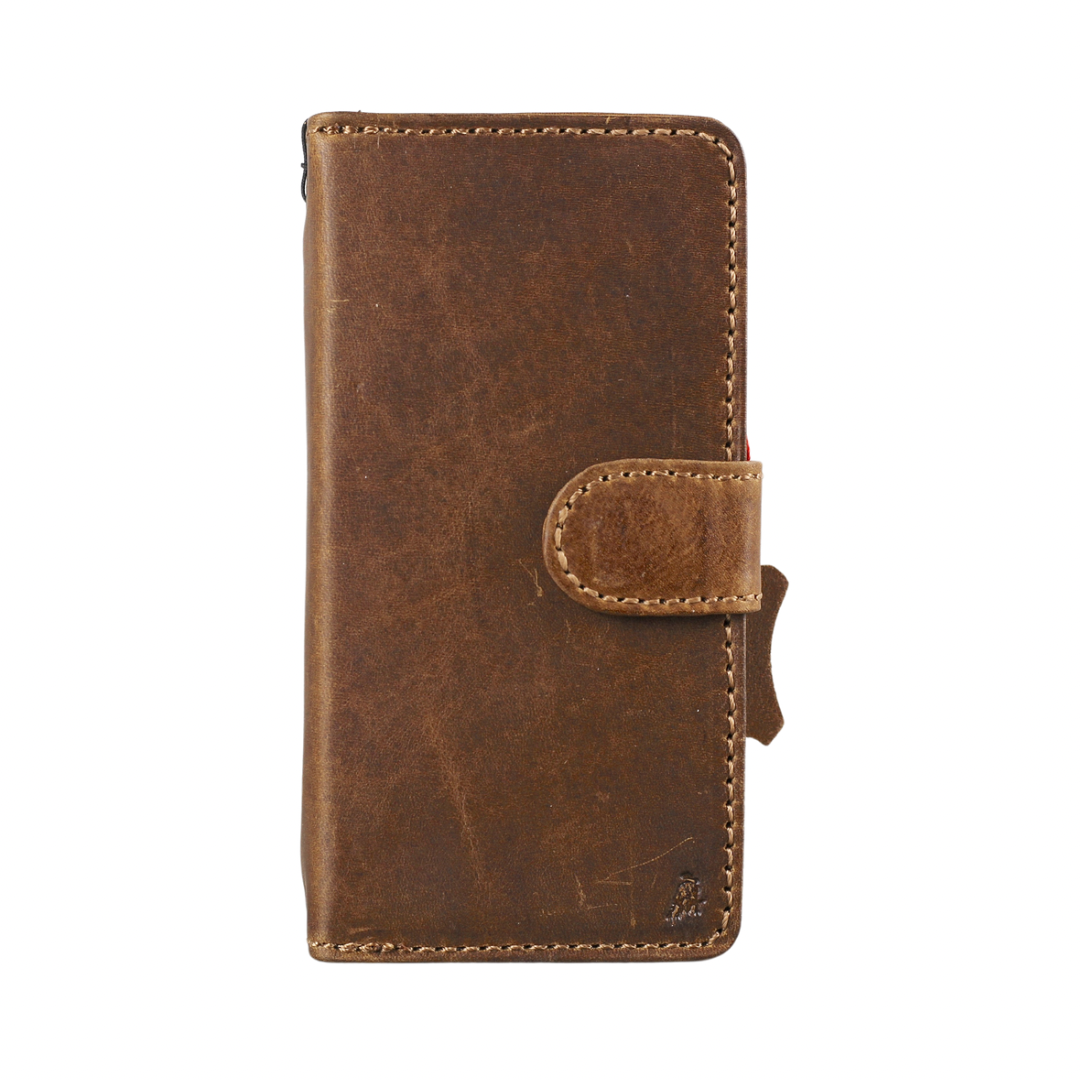 ARICHI Light Leather iPhone Case – Detachable Magnetic Wallet with Extra Card Slots, Handmade