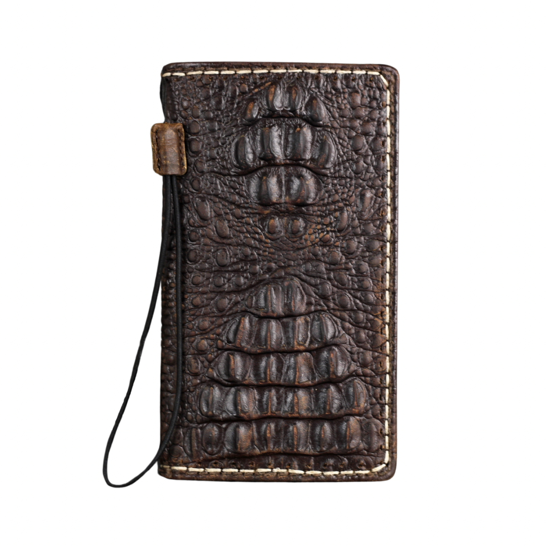 ARICHI Crocodile Embossed Leather Case with Thick White Hand-Stitched Seams for Oppo Find N3, X6 Pro, Reno 10 Pro+ Reno 12 Pro, 9 5G  A78 A98 – Luxury Wallet Book Style Cover