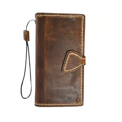ARICHI Premium Hand-Stitched Waxed Leather Case with Magnetic Closure for Apple iPhone 11, 12, 13, 14, 15, 16 Pro Max and 17 Air- Luxury Protective Cover