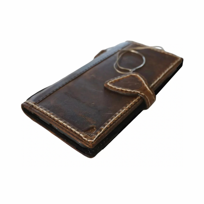 ARICHI Premium Hand-Stitched Waxed Leather Case with Magnetic Closure for Apple iPhone 11, 12, 13, 14, 15, 16 Pro Max and 17 Air- Luxury Protective Cover
