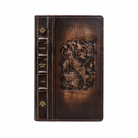 Vintage Leather Book Phone Case for iPhone 17 Pro Max Handmade Wallet Cover