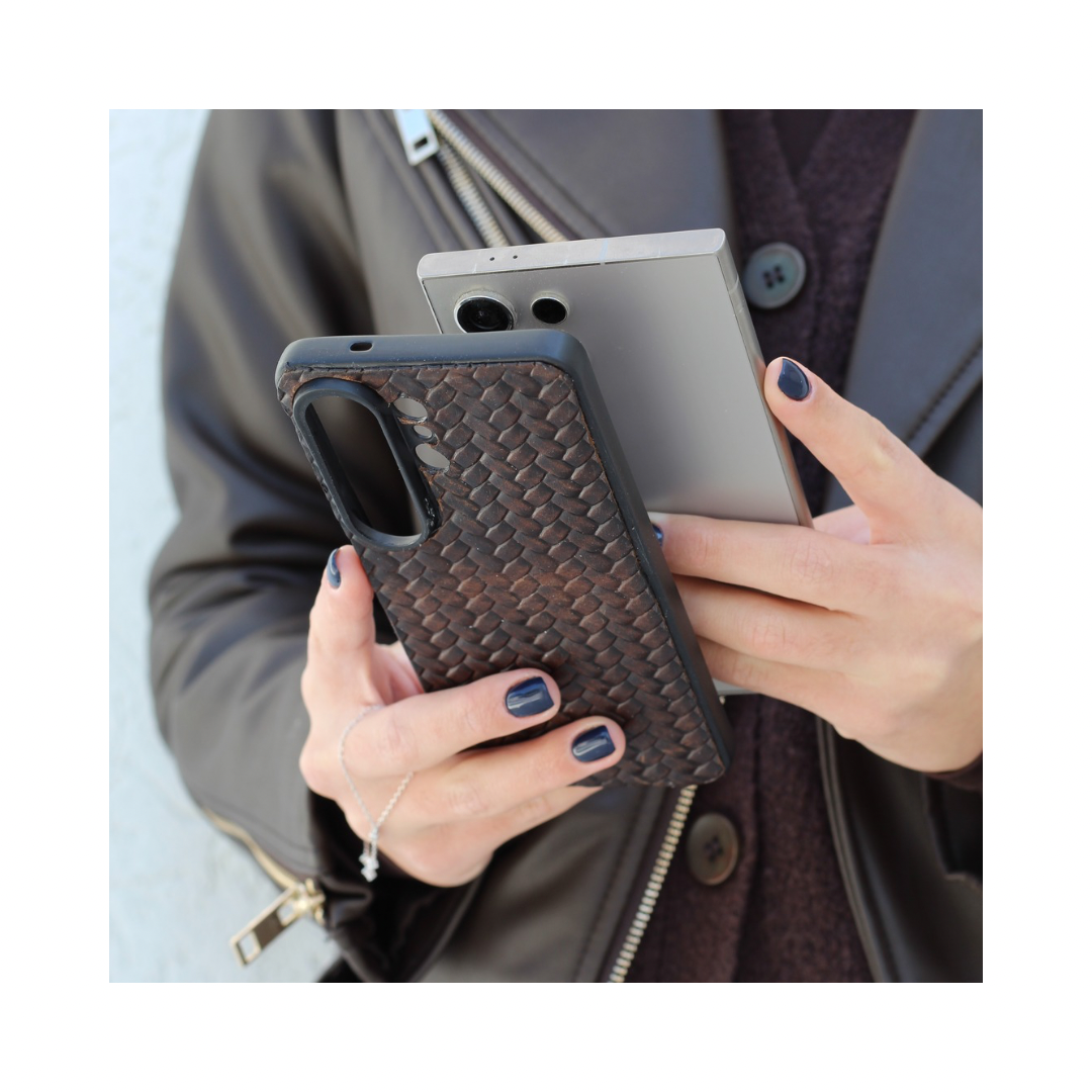 custom woven leather samsung case luxury