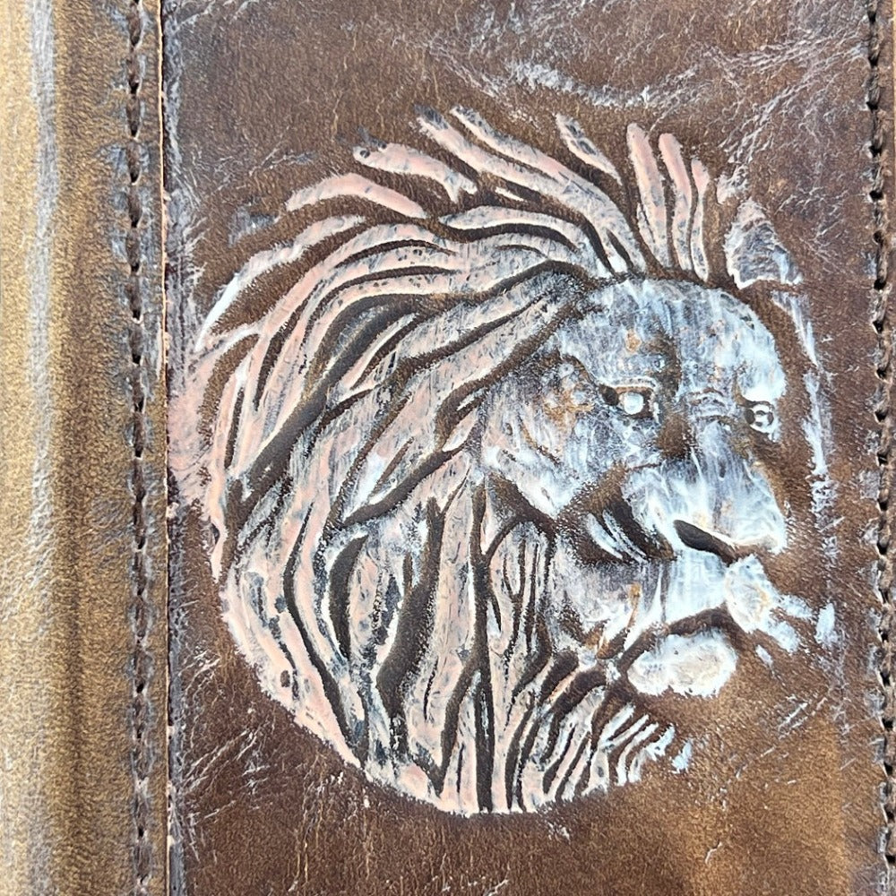 ARICHI Genuine Leather Case Samsung Galaxy s24 s23 Fe s22 s21 s20 Ultra s8 s9 Note 8 9 10 20 21 A71 A52 A53 A12 A31 A32 Vintage Polished Lion Stamping