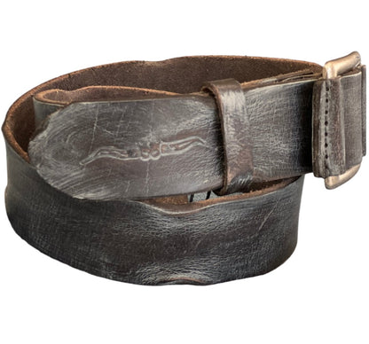 ARICHI Handmade Polished Black Leather Belt – Premium Genuine Leather for Men and Women, Classic Durable Design