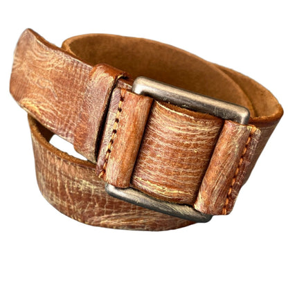 ARICHI Handmade Polished Light Brown Leather Belt – Premium Genuine Leather for Men and Women, Classic Versatile Design