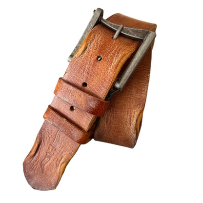 ARICHI Light Brown Handmade Leather Belt – Sleek Polished Genuine Leather for Men and Women, Timeless Classic Design