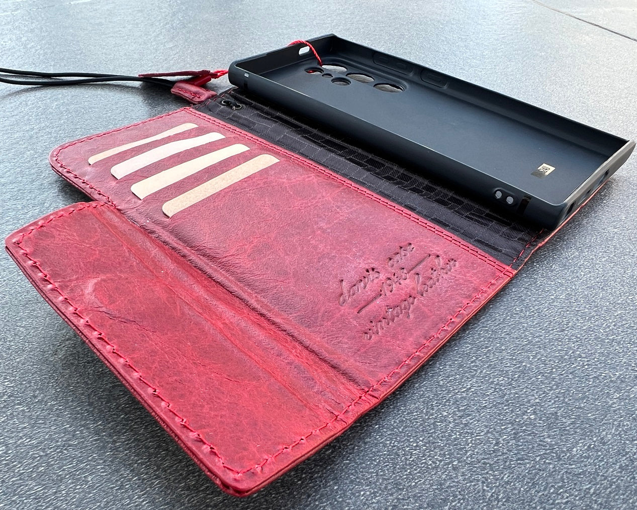 Genuine Vintage Red Leather Case For Google Pixel 4 4A 5 5A 6 6A 7 7A 8 Pro Cover 4G 5G Wallet Stamping Craft