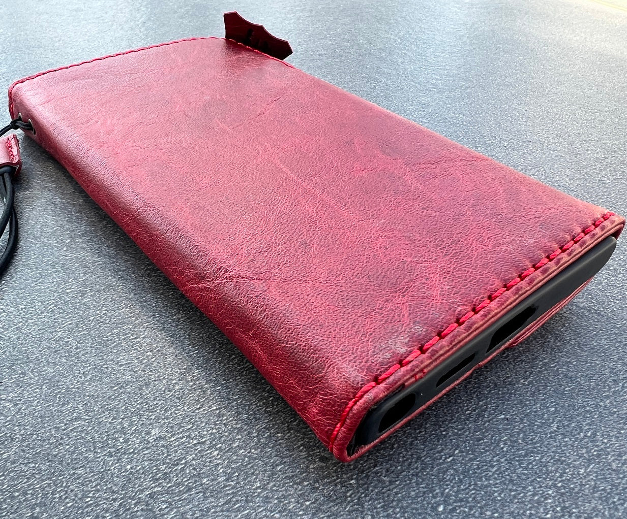 Genuine Vintage Red Leather Case For Google Pixel 4 4A 5 5A 6 6A 7 7A 8 Pro Cover 4G 5G Wallet Stamping Craft