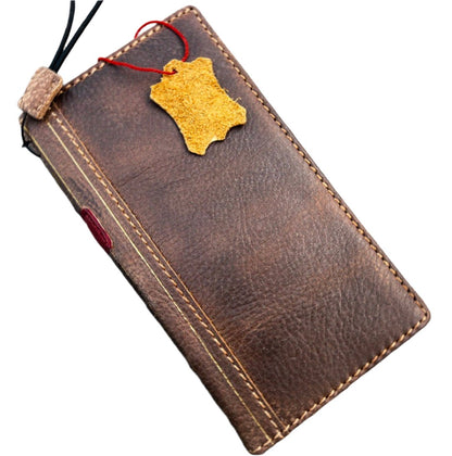 ARICHI Handcrafted Vintage Bible-Style Leather iPhone Case – Smoked Wax Finish Book Cover
