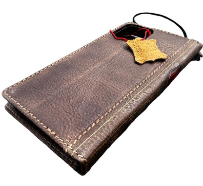 ARICHI Handcrafted Vintage Bible-Style Leather iPhone Case – Smoked Wax Finish Book Cover