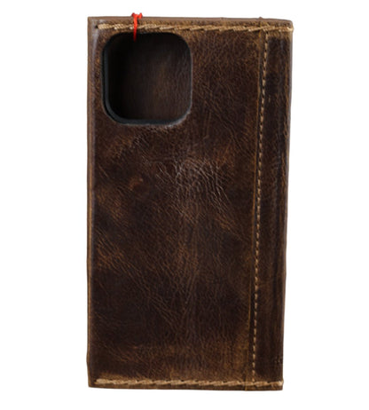 ARICHI Premium Vintage Leather Wallet Case - Handcrafted Book-Style Cover for Apple iPhone 11, 12, 13, 14, 15, 16 Pro Max and 17 Air