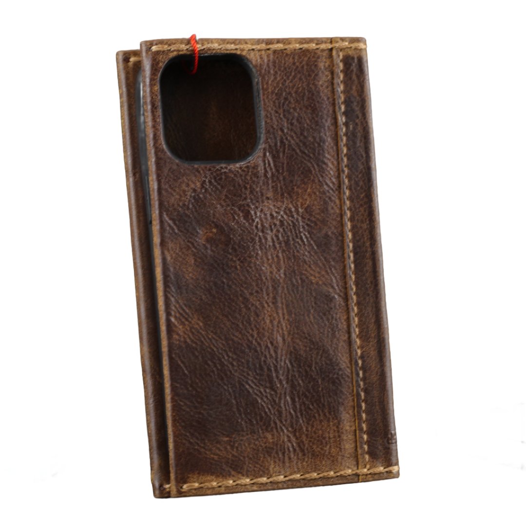 ARICHI Premium Vintage Leather Wallet Case - Handcrafted Book-Style Cover for Apple iPhone 11, 12, 13, 14, 15, 16, and Pro Max