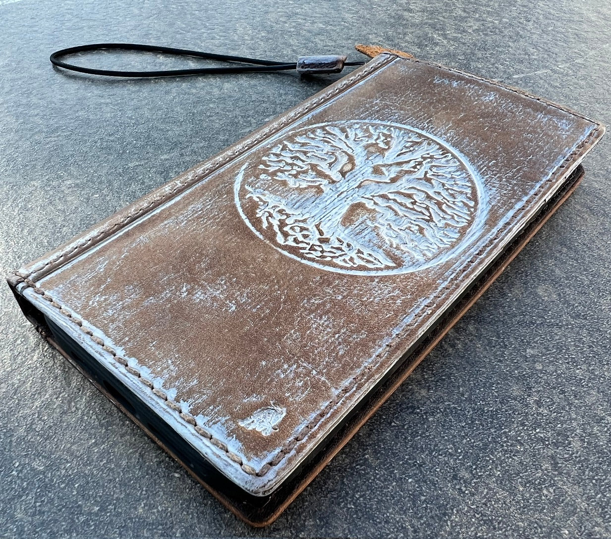 ARICHI Genuine Leather Phone case For Samsung Galaxy s24 s23 s22 s21 s20 Ultra Fe Note 9 8 10 A71 A12 A31 A32 Tree of life polished wax vintage Handmade