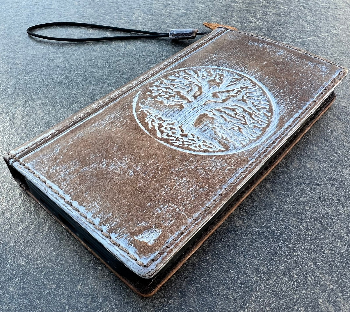 ARICHI Genuine Leather Phone case For Samsung Galaxy s24 s23 s22 s21 s20 Ultra Fe Note 9 8 10 A71 A12 A31 A32 Tree of life polished wax vintage Handmade