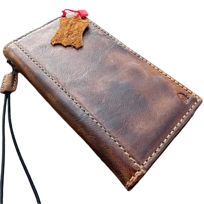 ARICHI Vintage Polished Leather iPhone Case – Wax Finish Handmade Wallet Cover for iPhone 6-17 Pro Max Air SE XS