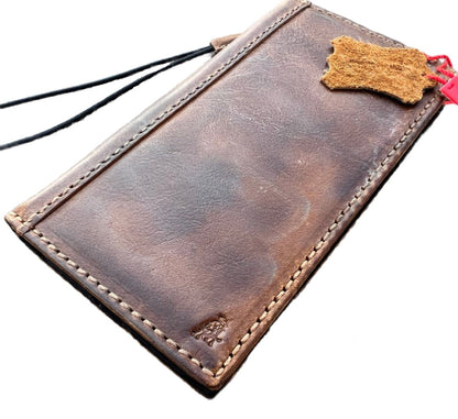ARICHI Vintage Polished Leather iPhone Case – Wax Finish Handmade Wallet Cover for iPhone 6-17 Pro Max Air SE XS