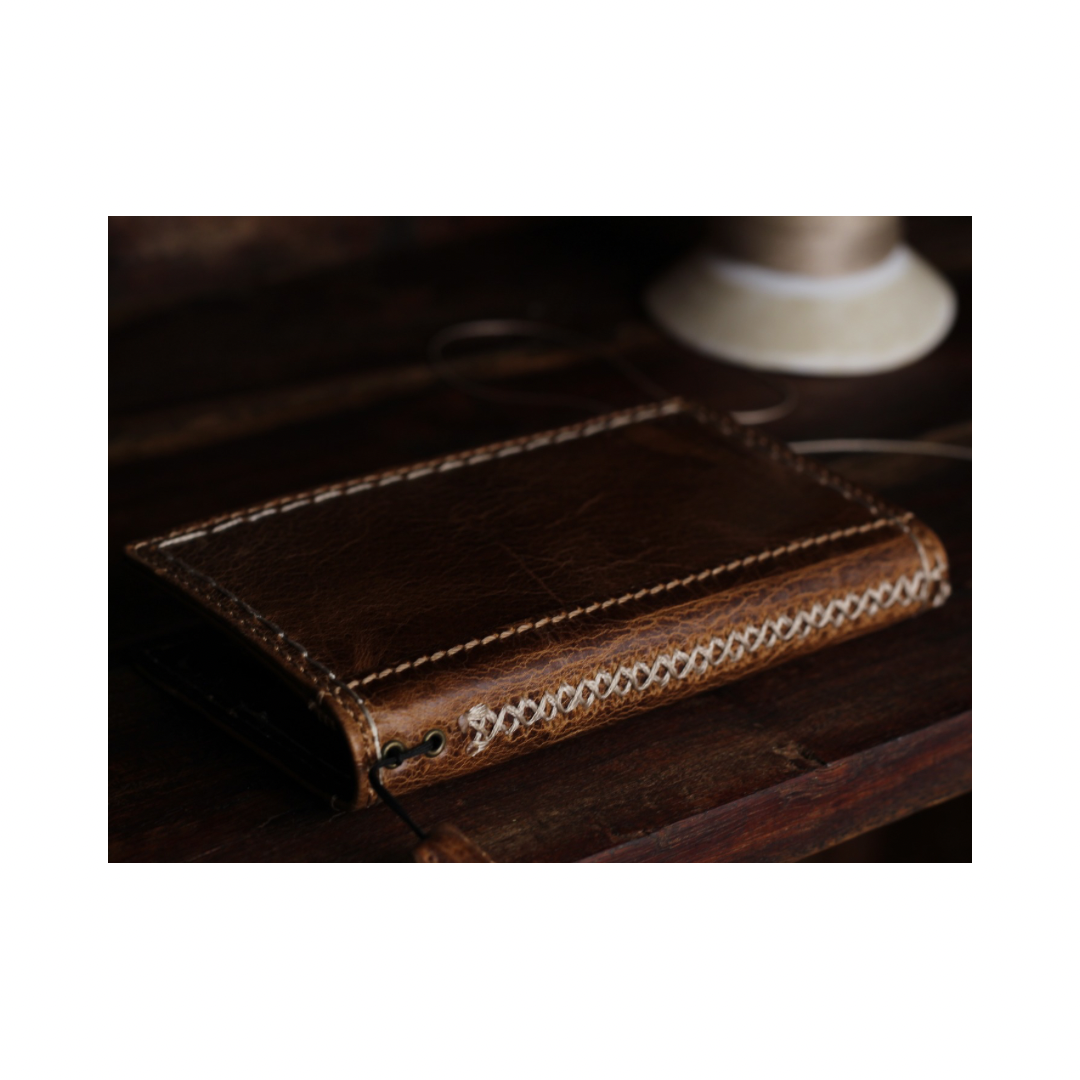 Luxury handmade Samsung leather folio case with rustic wax leather finish