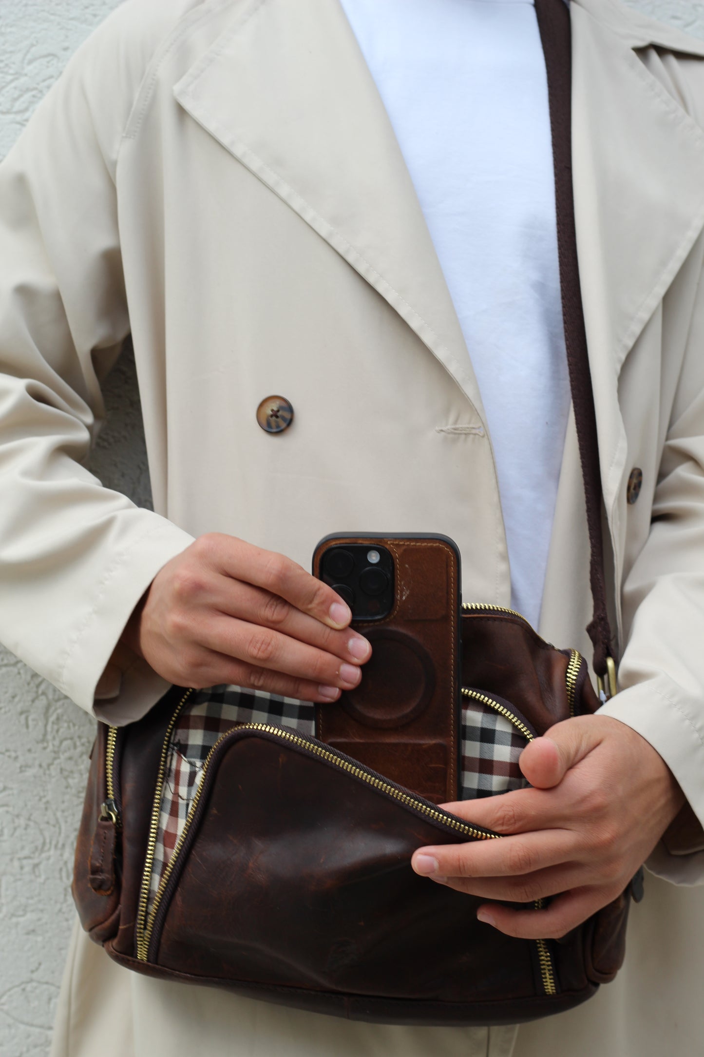 Genuine Leather Shoulder Bag Vintage Brown | Handmade Crossbody Messenger Bag for Men & Women