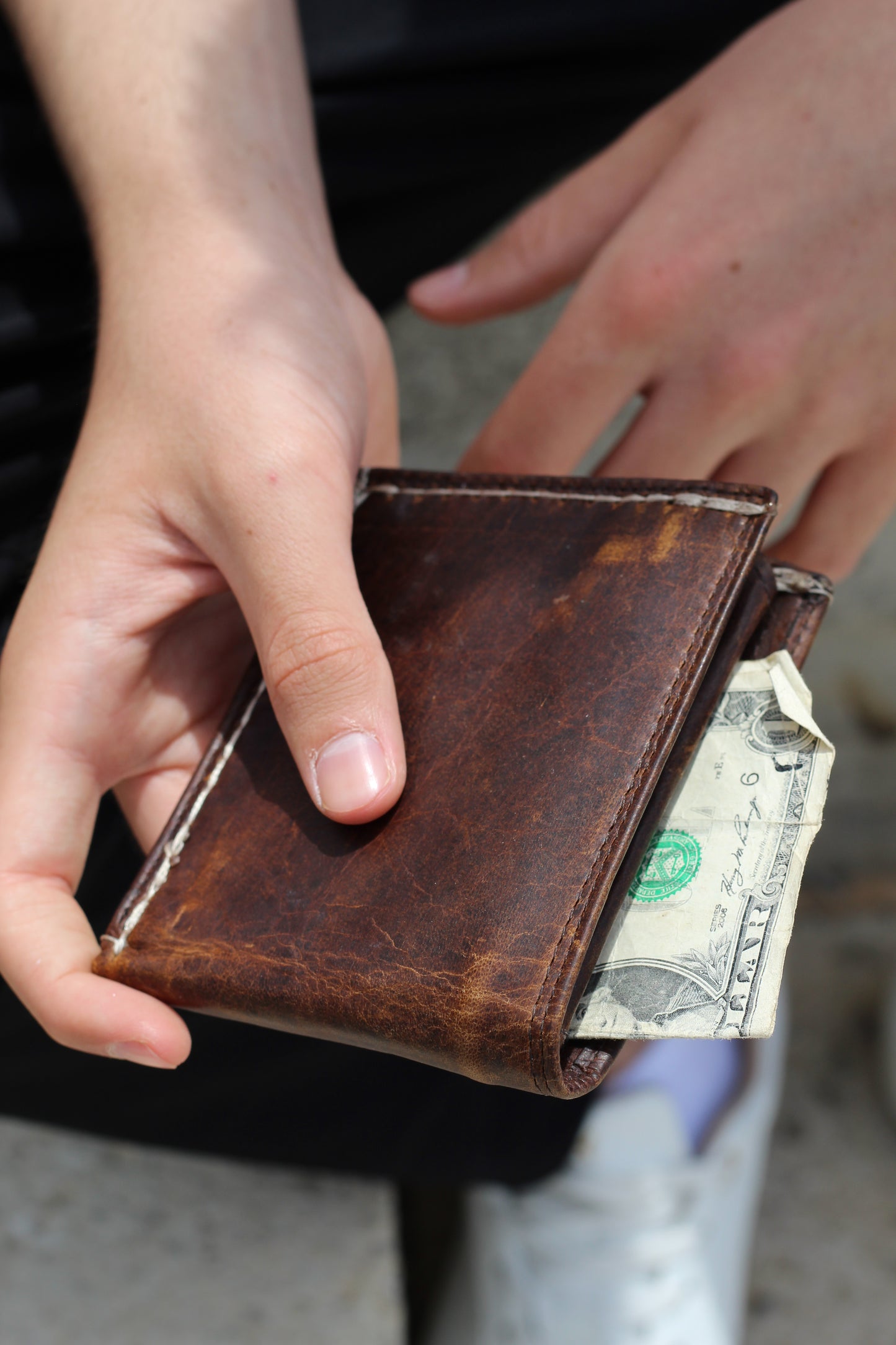     Vintage Leather Bifold Wallet Handmade from Genuine Leather