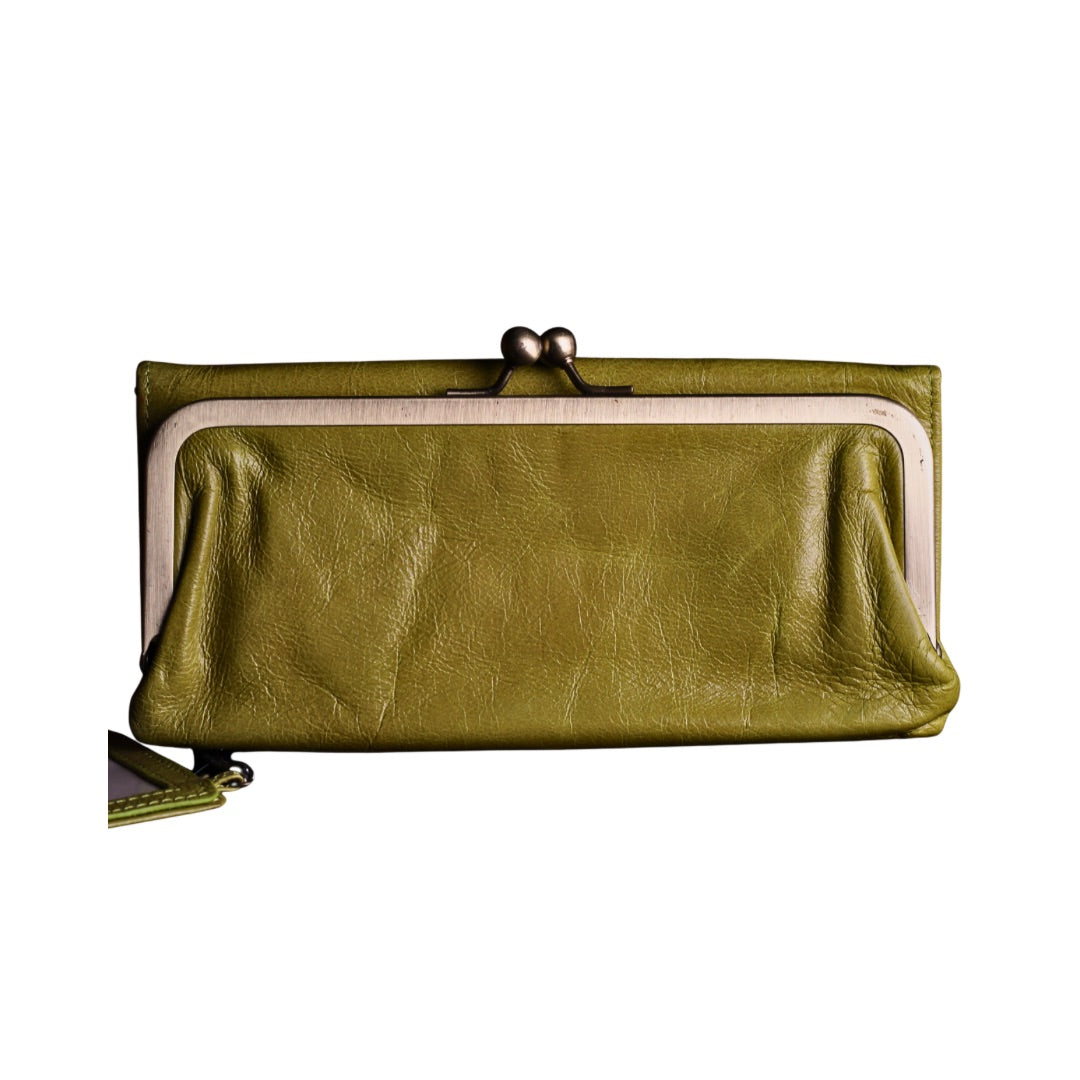     green leather wallet for women