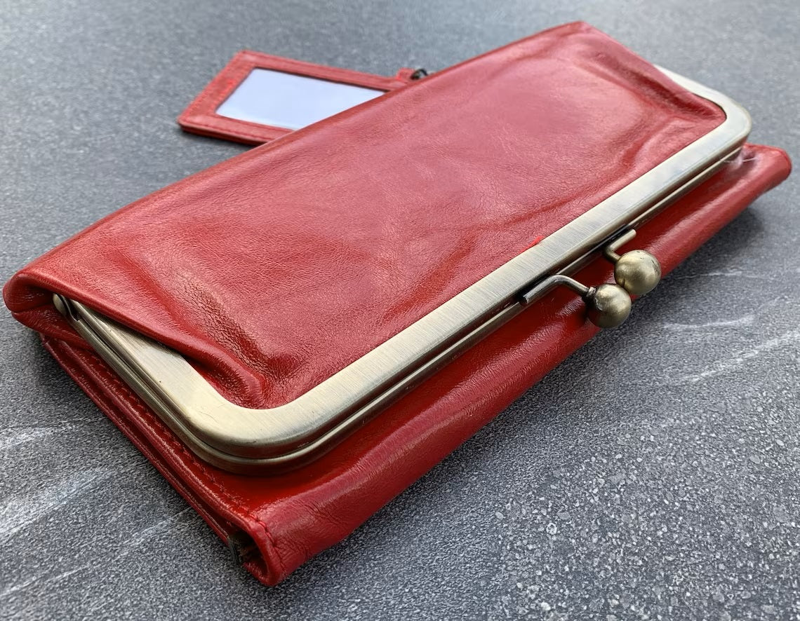 ARICHI Genuine Natural Leather Woman Vintage Handmade Purse Tote Wallet Card Female Style Clutch Magnetics Soft Red