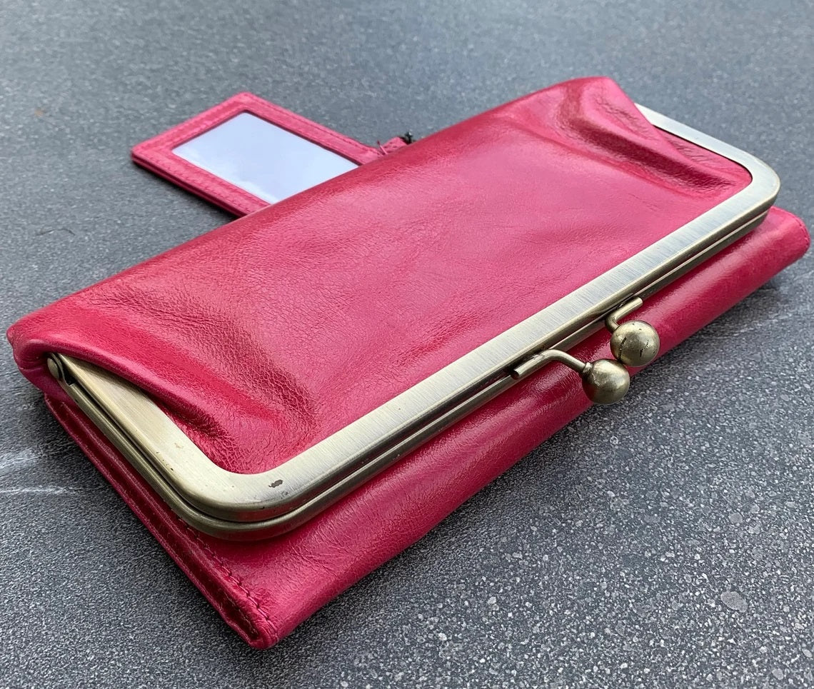 ARICHI Genuine Pink Leather Woman Vintage Handmade Purse Tote Wallet Card Female Style Clutch Magnetics Soft Fuchsia