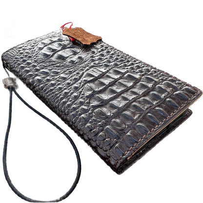 ARICHI Crocodile Embossed Leather Case for iPhone 6-17 Pro Max Air SE XS – Luxury Wallet Book Style Cover