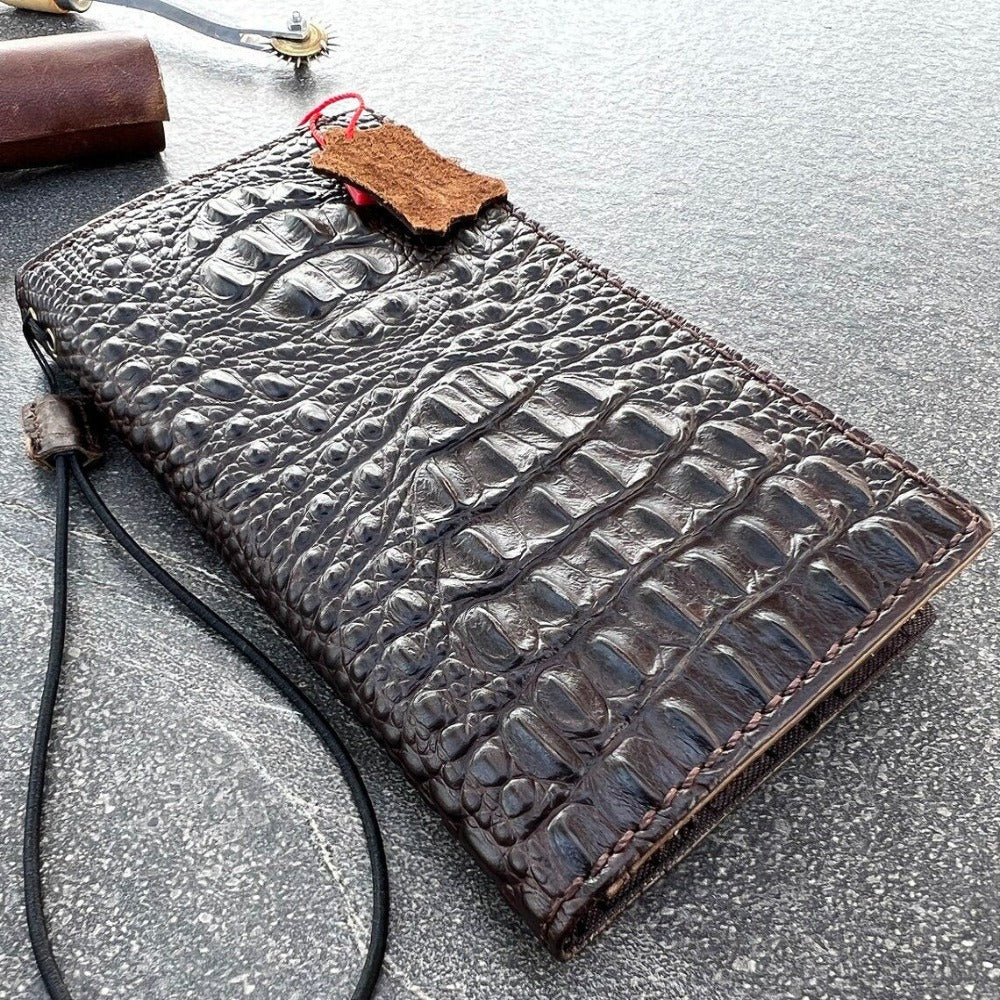 ARICHI Genuine Leather Case For Apple iPhone 11 12 13 14 15 16 Pro Max 6 7 8 plus SE XS S Cover Wallet Book Crocodile Stamping Luxury