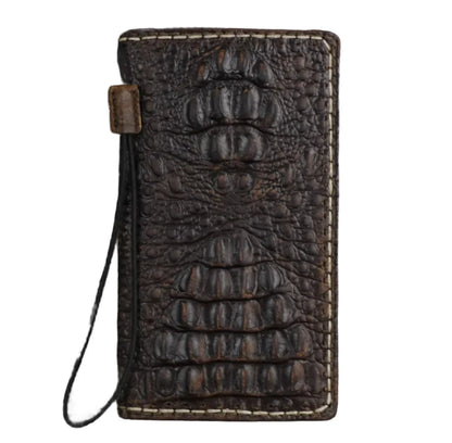 ARICHI Crocodile Embossed Leather Case with Thick White Hand-Stitched Seams for Oppo Find N3, X6 Pro, Reno 10 Pro+ Reno 12 Pro, 9 5G  A78 A98 – Luxury Wallet Book Style Cover