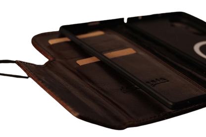 Leather Galaxy Z Fold 8 Ultra wallet case open showing card slots