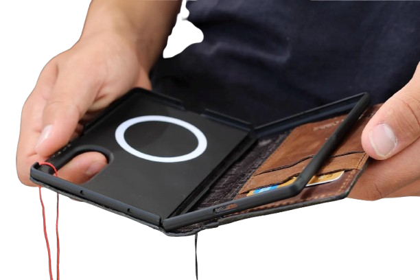 Galaxy Z Fold 8 Leather Wallet Case – Handmade Vintage Book Case