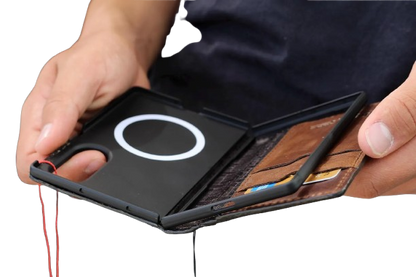 Galaxy Z Fold 8 Leather Wallet Case – Handmade Vintage Book Case