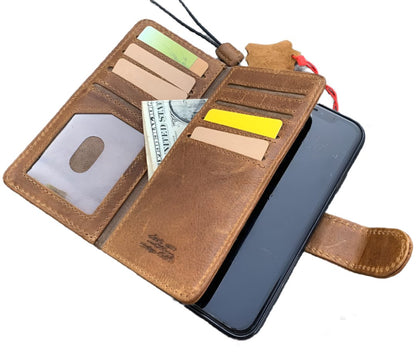 ARICHI Light Leather iPhone Case – Detachable Magnetic Wallet with Extra Card Slots, Handmade