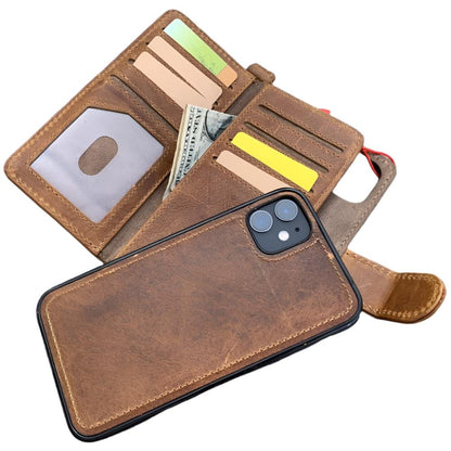 ARICHI Light Leather iPhone Case – Detachable Magnetic Wallet with Extra Card Slots, Handmade