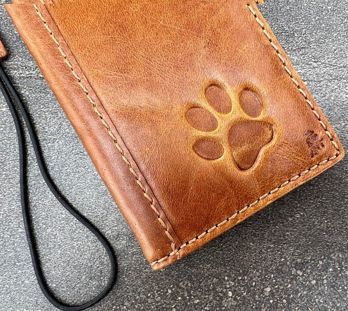 ARICHI Genuine Leather Case For Google Pixel 4 4A 5 5A 6 6A 7 8 9 Pro XL Fold 4G 5G Dog Stamping Tan