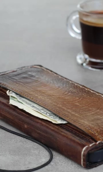 ARICHI® Google Pixel Leather Wallet Case Ostrich Handmade Vintage Book Style Case Pixel 10 10 Pro 10a 9 8 7 6 5 Pro XL Card Holder Cash Pocket