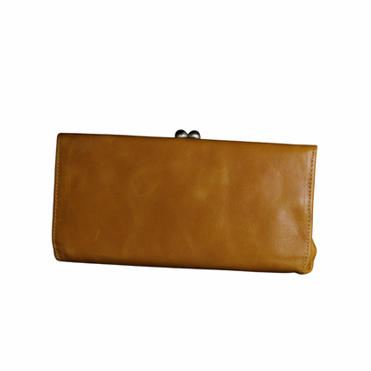     vintage-kiss-lock-wallet-camel