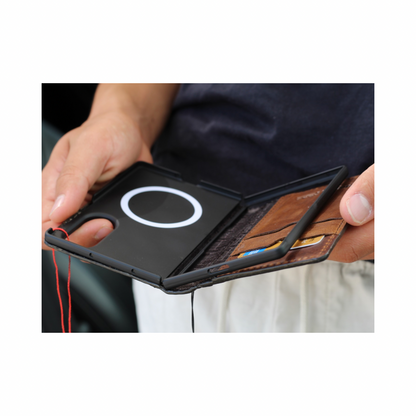 Samsung Galaxy Z Fold 8 Ultra handmade leather folio wallet case by ARICHI
